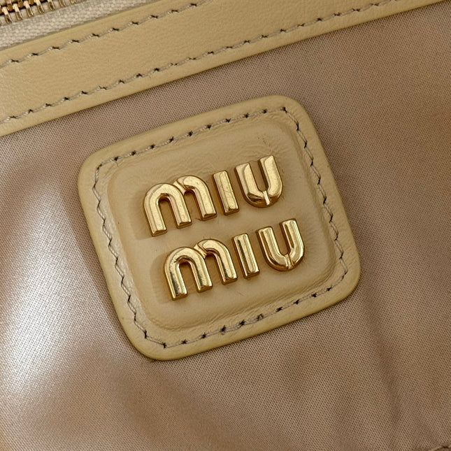 ARCADIE MATELASSÉ BAG 27 BEIGE IN CALFSKIN GOLD HARDWARE