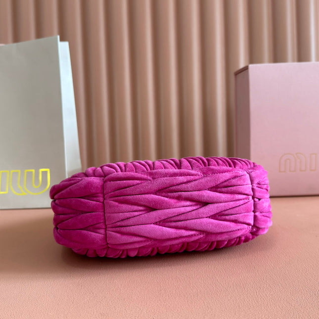 MIUMIU SUEDE HANDBAG 23 DEEP FUCHSIA
