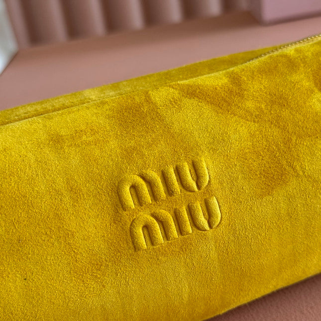 SUEDE BAG 22 MUSTARD YELLOW GOLD HARDWARE