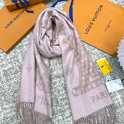 SCARF 170 CM IN LIGHT PINK MONOGRAM CASHMERE 396380
