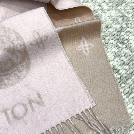 SCARF 170 CM IN LIGHT PINK MONOGRAM CASHMERE 396380