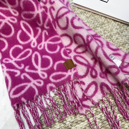 SCARF 186 CM IN ORCHID PURPLE MIX BEIGE ALPACA AND WOOL 403821