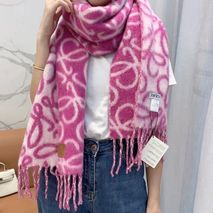 SCARF 186 CM IN ORCHID PURPLE MIX BEIGE ALPACA AND WOOL 403821