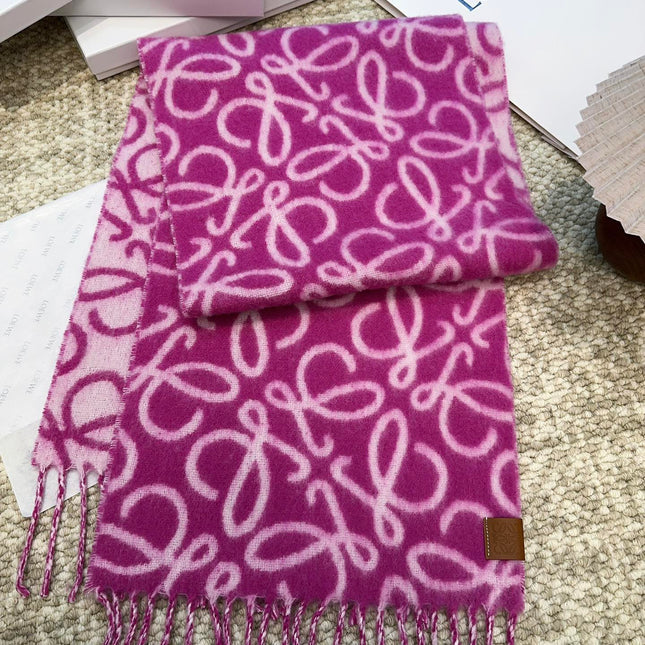 SCARF 186 CM IN ORCHID PURPLE MIX BEIGE ALPACA AND WOOL 403821