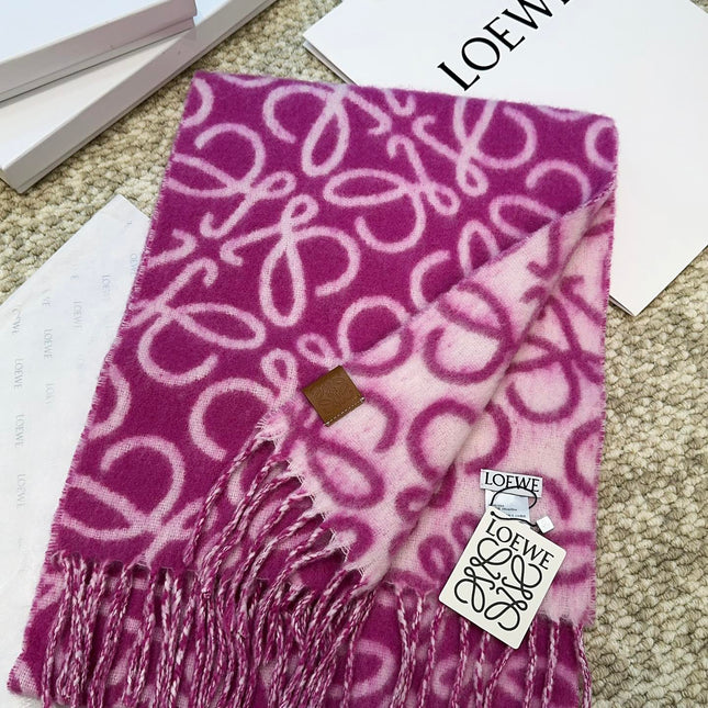 SCARF 186 CM IN ORCHID PURPLE MIX BEIGE ALPACA AND WOOL 403821
