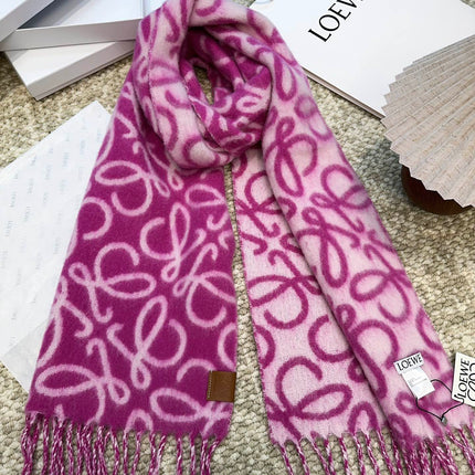 SCARF 186 CM IN ORCHID PURPLE MIX BEIGE ALPACA AND WOOL 403821