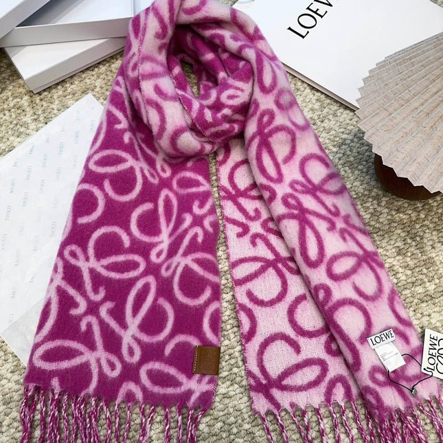 SCARF 186 CM IN ORCHID PURPLE MIX BEIGE ALPACA AND WOOL 403821