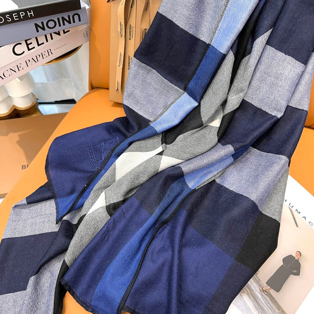 SCARF 200 CM IN NAVY BLUE CASHMERE 402263