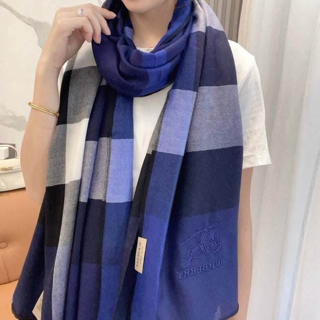 SCARF 200 CM IN NAVY BLUE CASHMERE 402263