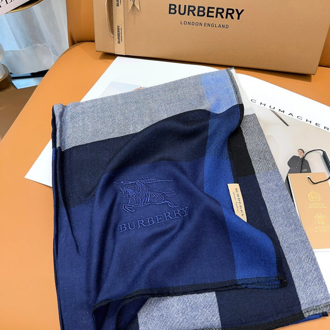 SCARF 200 CM IN NAVY BLUE CASHMERE 402263