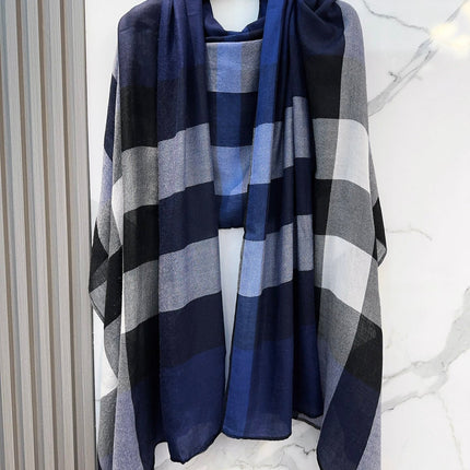 SCARF 200 CM IN NAVY BLUE CASHMERE 402263