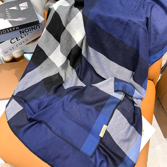 SCARF 200 CM IN NAVY BLUE CASHMERE 402263