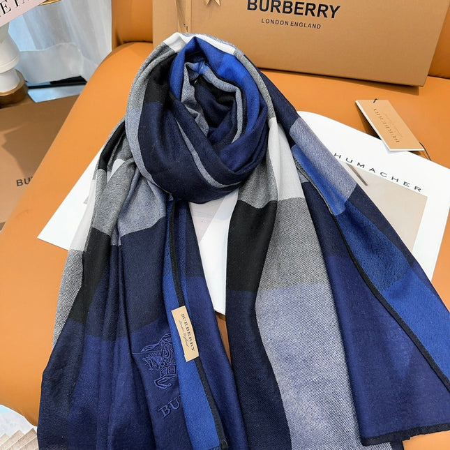 SCARF 200 CM IN NAVY BLUE CASHMERE 402263