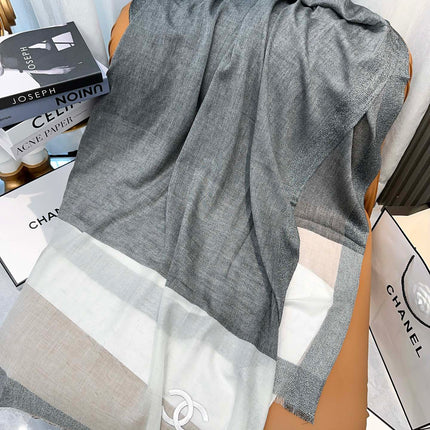 SCARF 200 CM IN MOUSE GRAY MIX WHITE CASHMERE 402261
