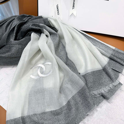 SCARF 200 CM IN MOUSE GRAY MIX WHITE CASHMERE 402261
