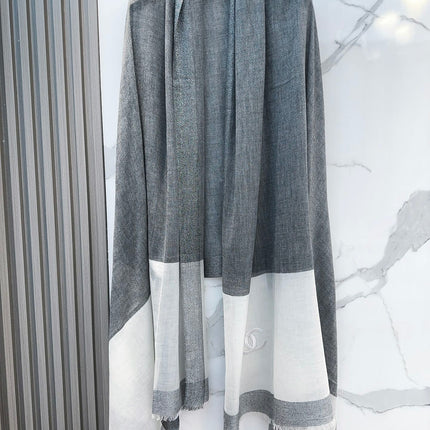 SCARF 200 CM IN SHADOW GRAY MIX WHITE CASHMERE 402262