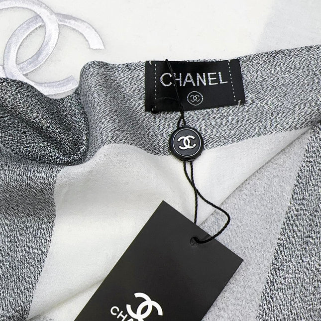 SCARF 200 CM IN SHADOW GRAY MIX WHITE CASHMERE 402262