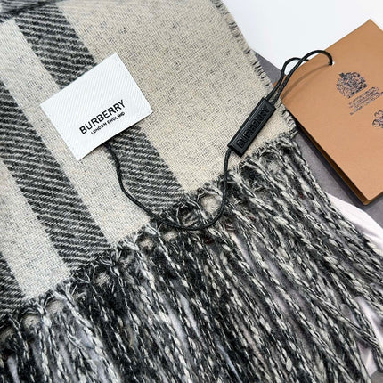 SCARF 210 CM IN WHITE MIX BLACK CASHMERE 408617