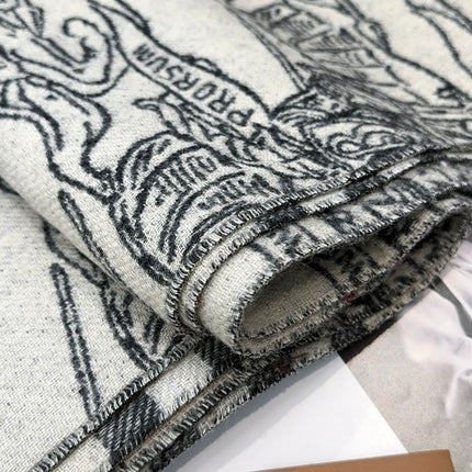 SCARF 210 CM IN WHITE MIX BLACK CASHMERE 408617