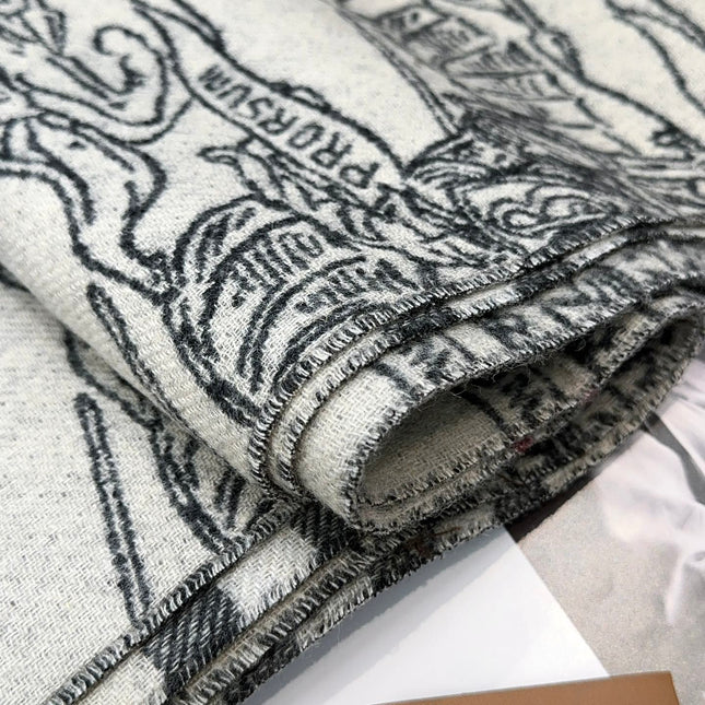SCARF 210 CM IN WHITE MIX BLACK CASHMERE 408617