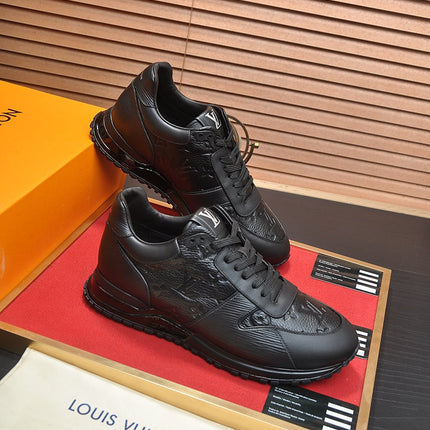 LV TRAINER SHOES IN BLACK EMBOSSED LAMBSKIN