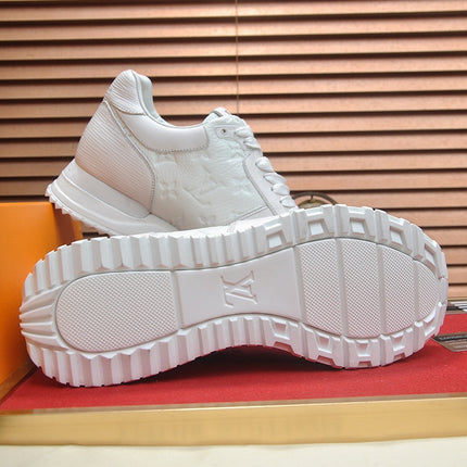 LV TRAINER SHOES IN WHITE EMBOSSED LAMBSKIN