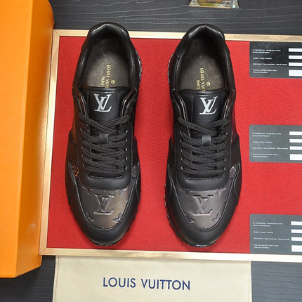 LV TRAINER SHOES IN BLACK EMBOSSED SOFT LAMBSKIN