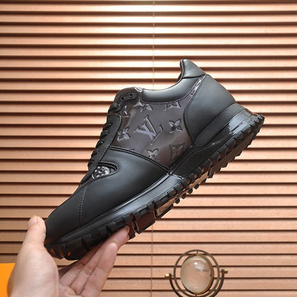 LV TRAINER SHOES IN BLACK EMBOSSED SOFT LAMBSKIN