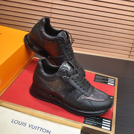 LV TRAINER SHOES IN BLACK EMBOSSED SOFT LAMBSKIN
