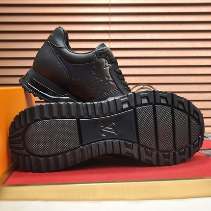 LV TRAINER SHOES IN BLACK EMBOSSED SOFT LAMBSKIN
