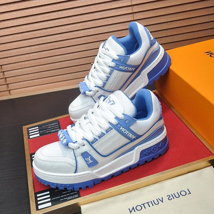 LV TRAINER MAXI SNEAKER WHITE MIX BLUE CALFSKIN