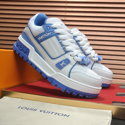 LV TRAINER MAXI SNEAKER WHITE MIX BLUE CALFSKIN