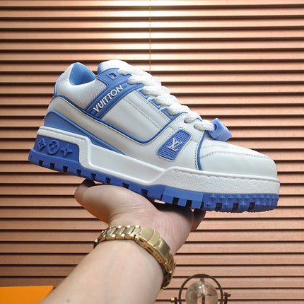 LV TRAINER MAXI SNEAKER WHITE MIX BLUE CALFSKIN
