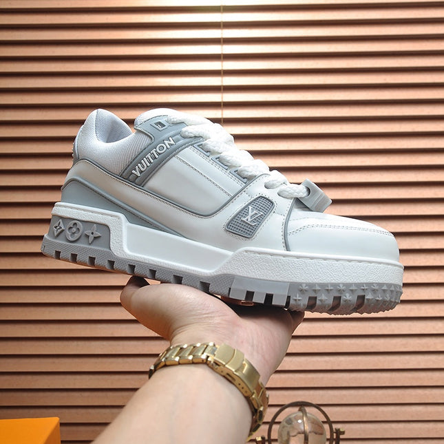 LV TRAINER MAXI SNEAKER GREY CALFSKIN