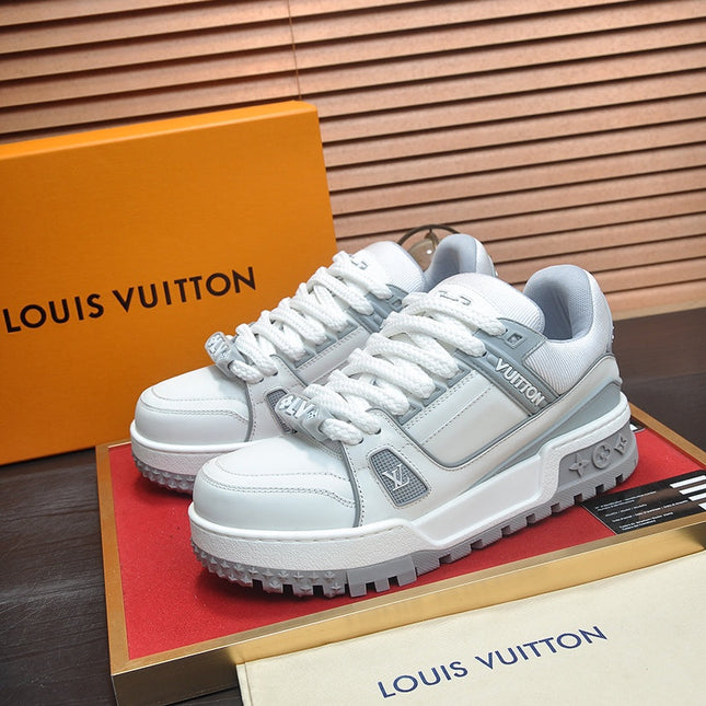 LV TRAINER MAXI SNEAKER GREY CALFSKIN