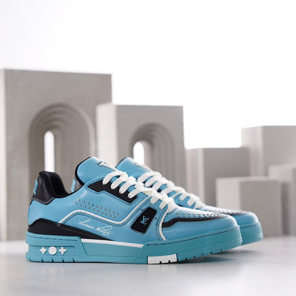 LV TRAINER CERULEAN BLUE MIX BLACK CALFSKIN