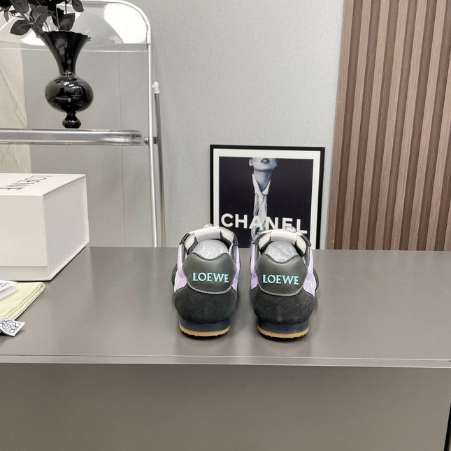 BALLET RUNNER 2.0 IN PURPLE PASTEL MIX BLACK SUEDE AND LYCRA FABRIC