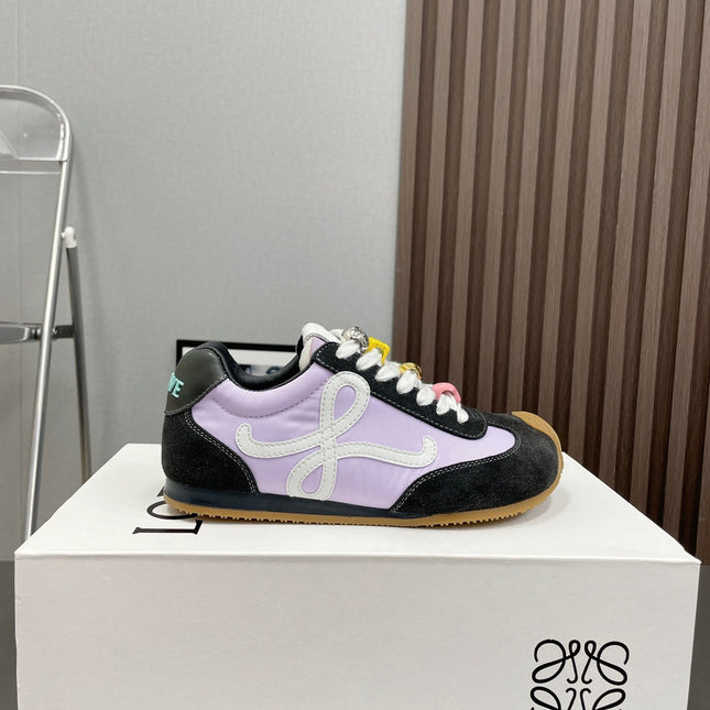 BALLET RUNNER 2.0 IN PURPLE PASTEL MIX BLACK SUEDE AND LYCRA FABRIC