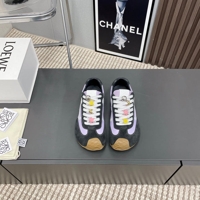 BALLET RUNNER 2.0 IN PURPLE PASTEL MIX BLACK SUEDE AND LYCRA FABRIC