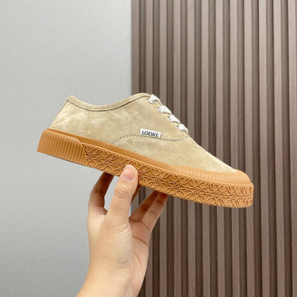 TERRA VULCA LACE-UP SNEAKER IN SAND BROWN SUEDE