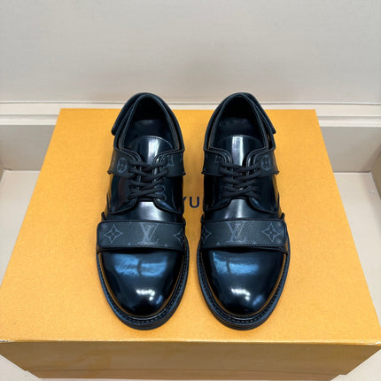 LV DERBY HARNESS SHOES IN BLACK CALFSKIN