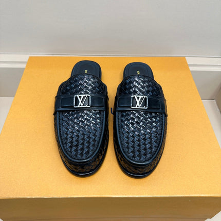 LV EASY MULE IN MINI DAMIER BLACK CALFSKIN