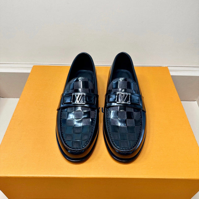 LV MAJOR LOAFER IN DAMIER BLACK CALFSKIN