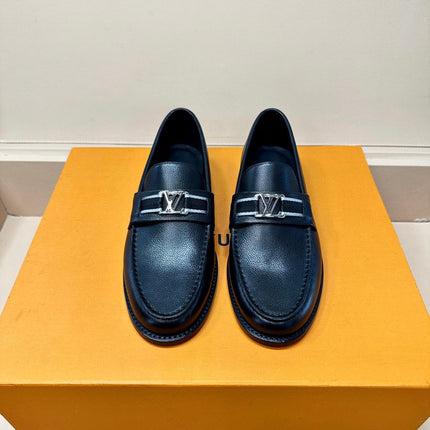 LV MAJOR LOAFER IN BLACK WRINKLED CALFSKIN