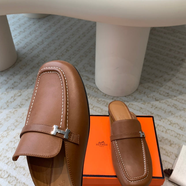 IENA MULE CARAMEL CALFSKIN