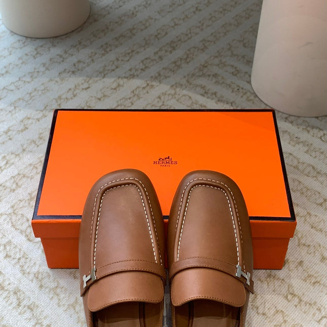 IENA MULE CARAMEL CALFSKIN