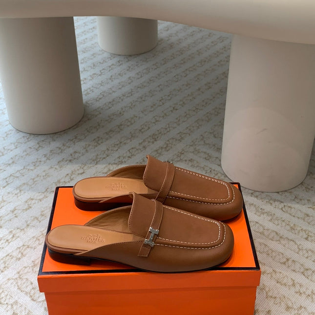 IENA MULE CARAMEL CALFSKIN