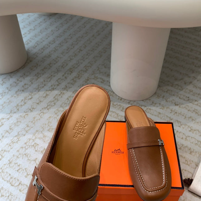 IENA MULE CARAMEL CALFSKIN