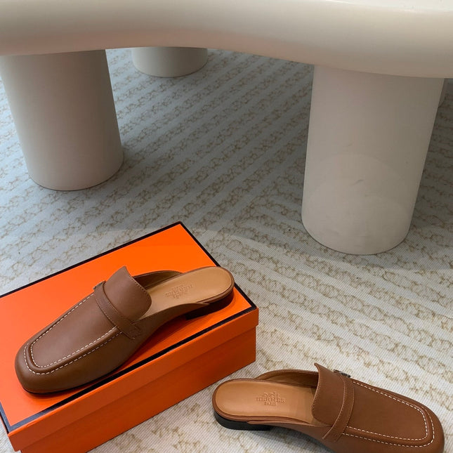 IENA MULE CARAMEL CALFSKIN
