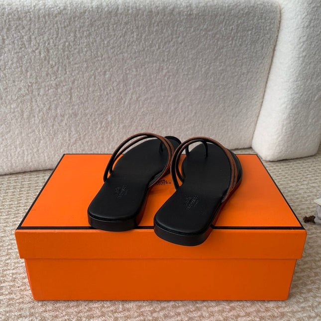 GEORGIA SANDALS BLACK MIX BROWN CALFSKIN